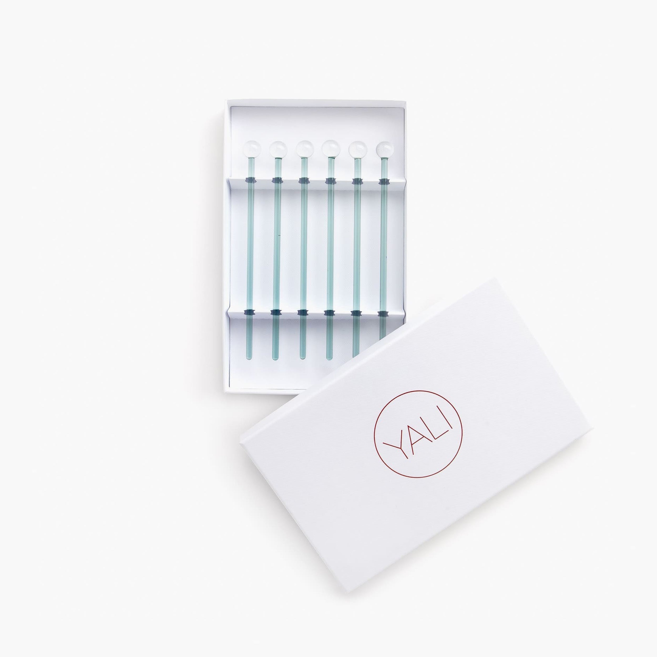 YALI FINE COCKTAIL STIRRERS SET OF SIX GREY GREEN