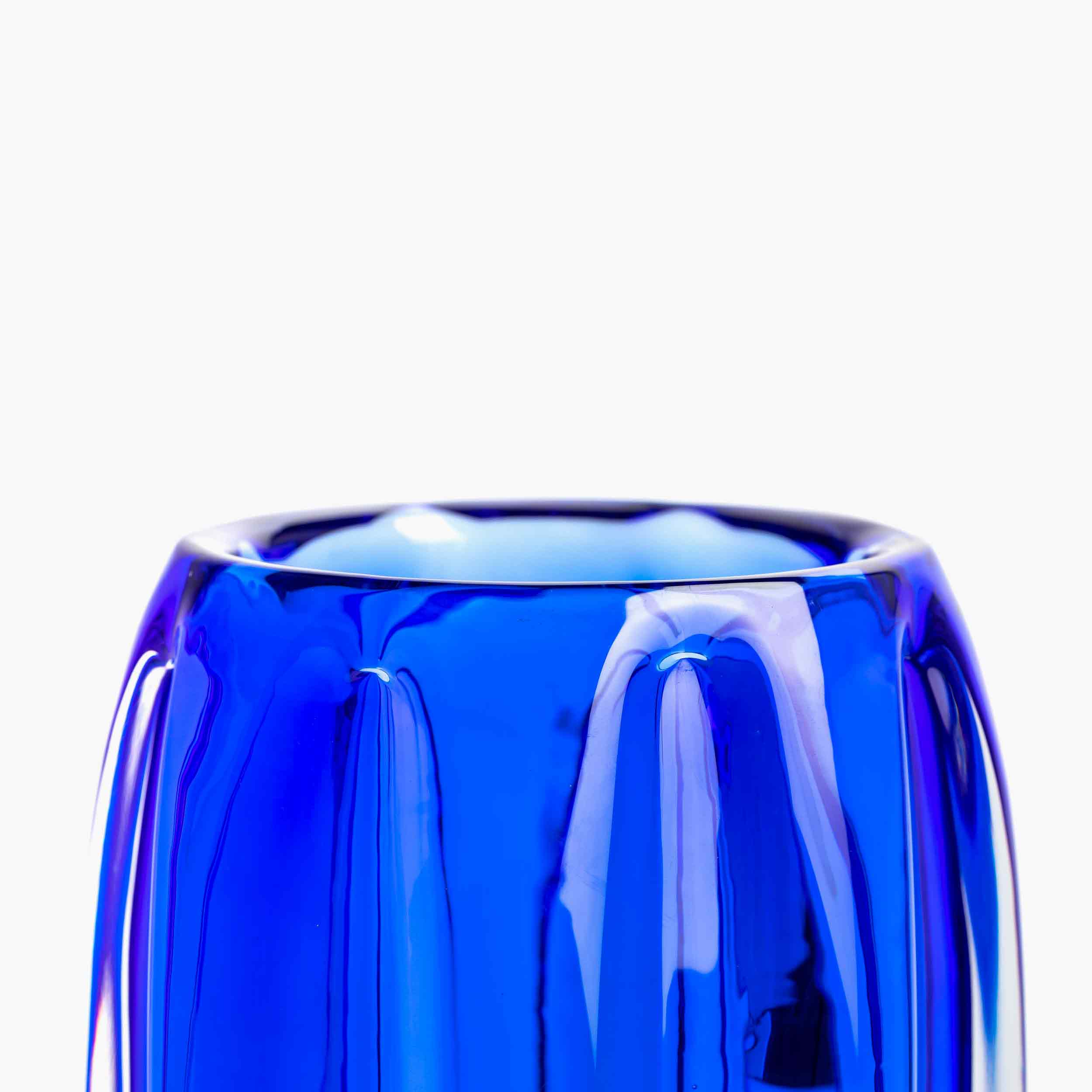 YALI FIORI UOVO VASE COBALT BLUE