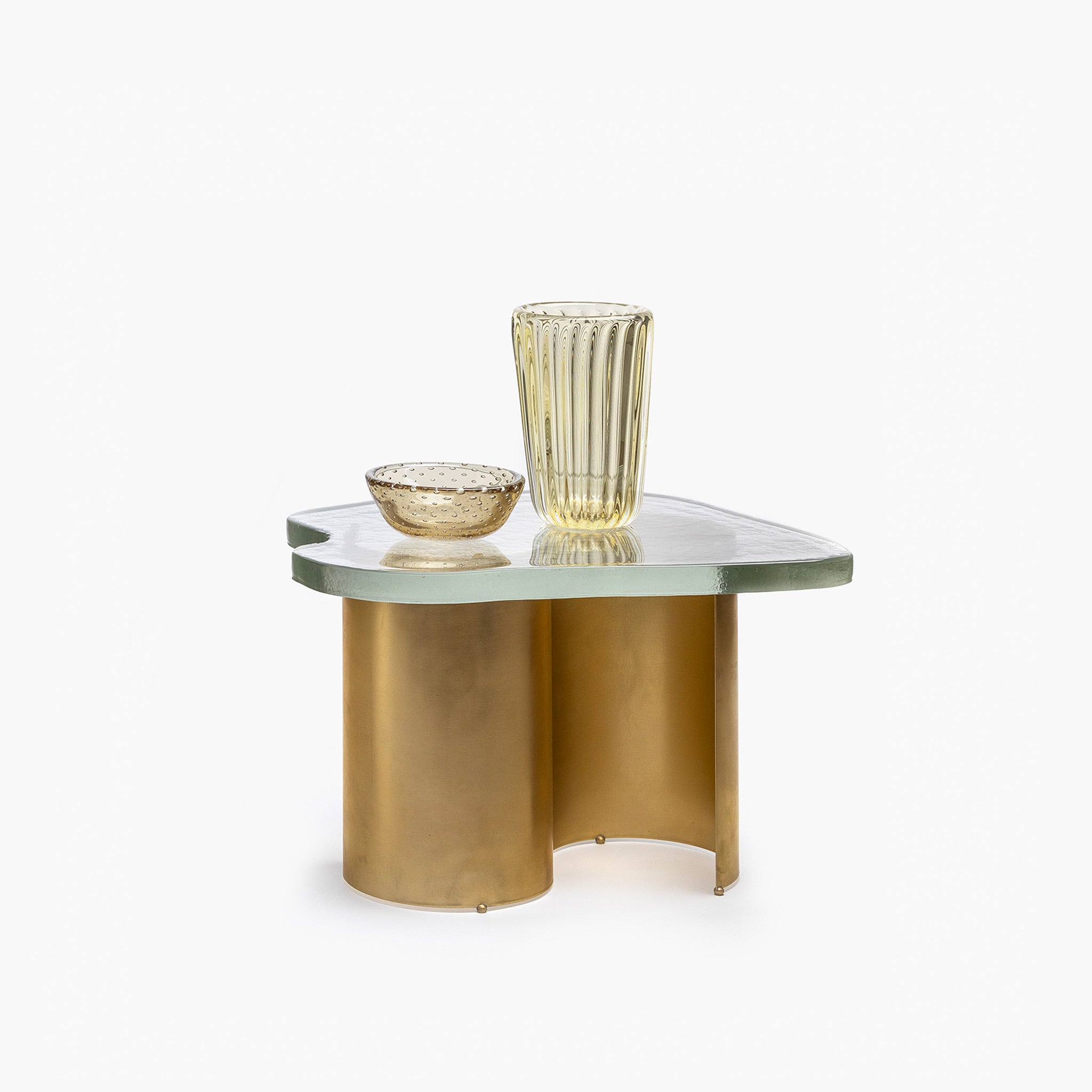 YALI KATI TABLE BRASS CLEAR