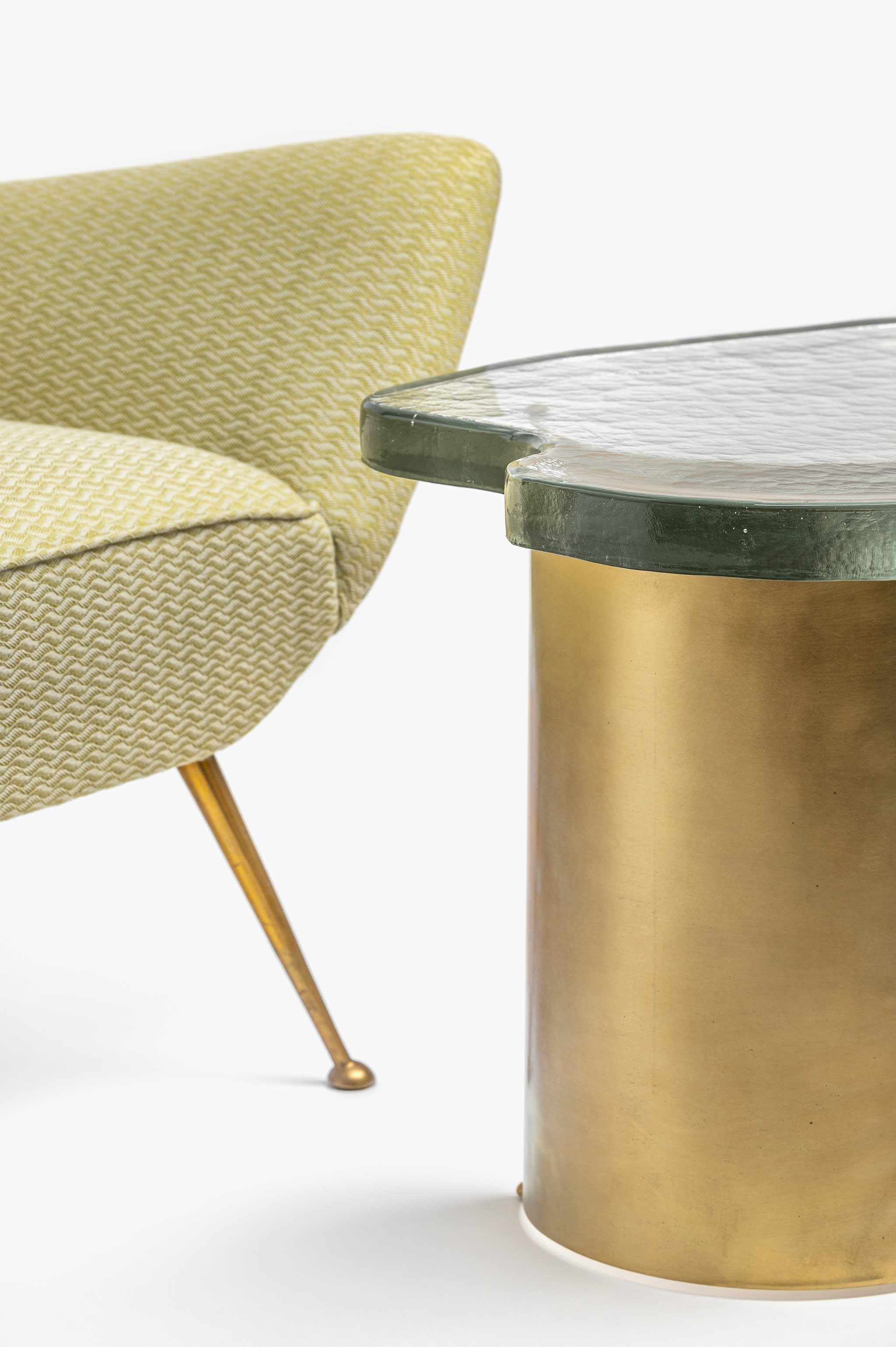 YALI KATI TABLE BRASS CLEAR