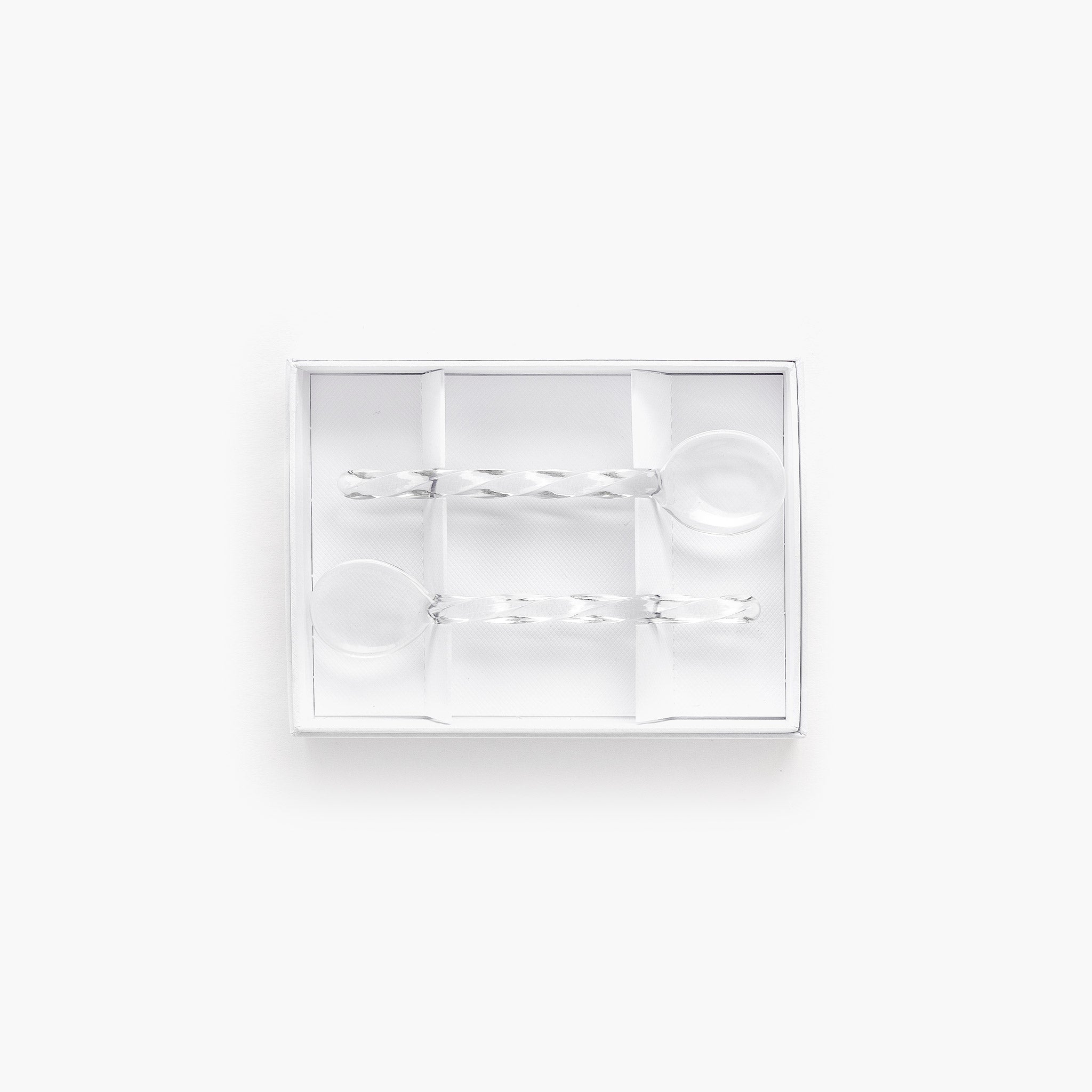 YALI TWIST GELATO SPOONS SET OF TWO CLEAR