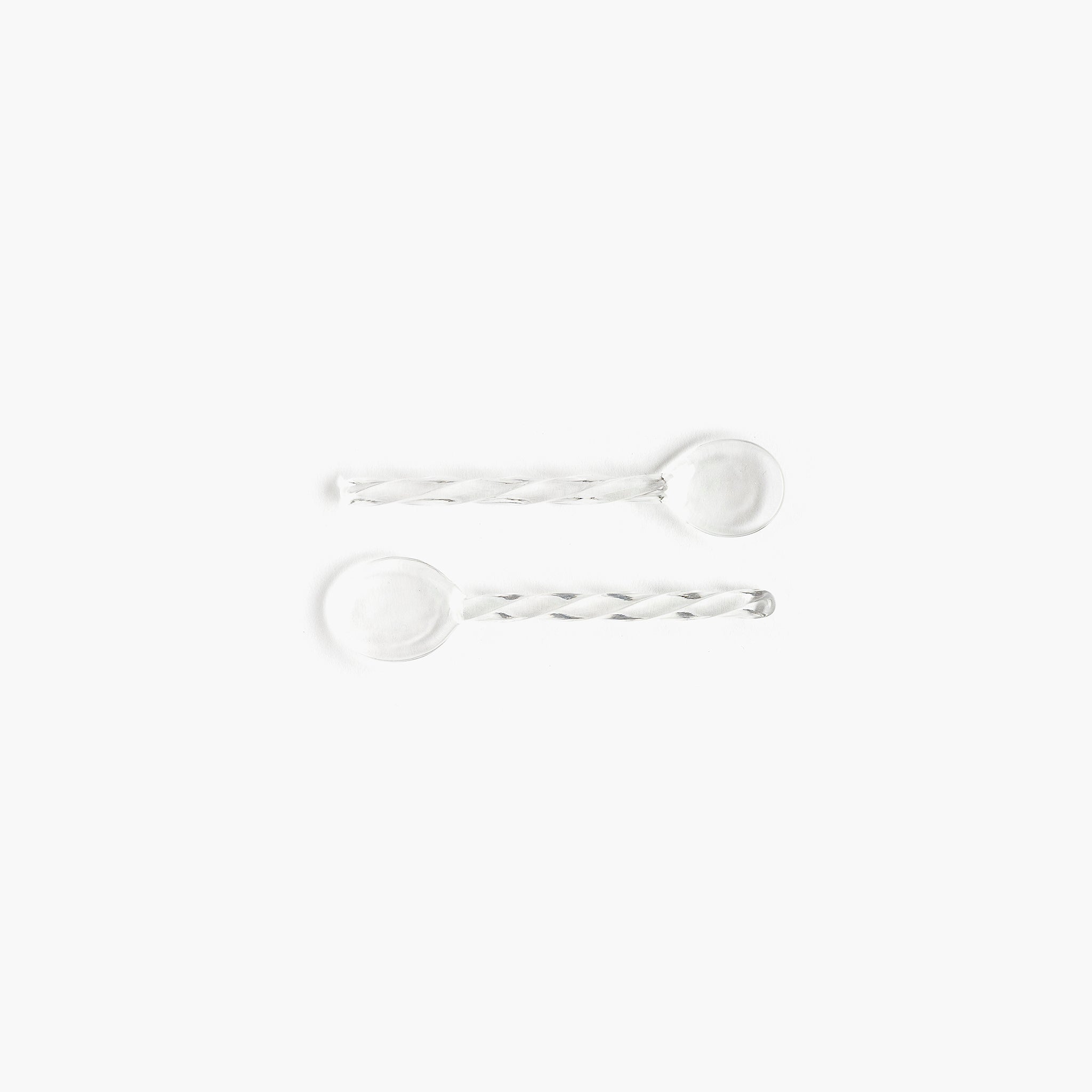YALI TWIST GELATO SPOONS SET OF TWO CLEAR