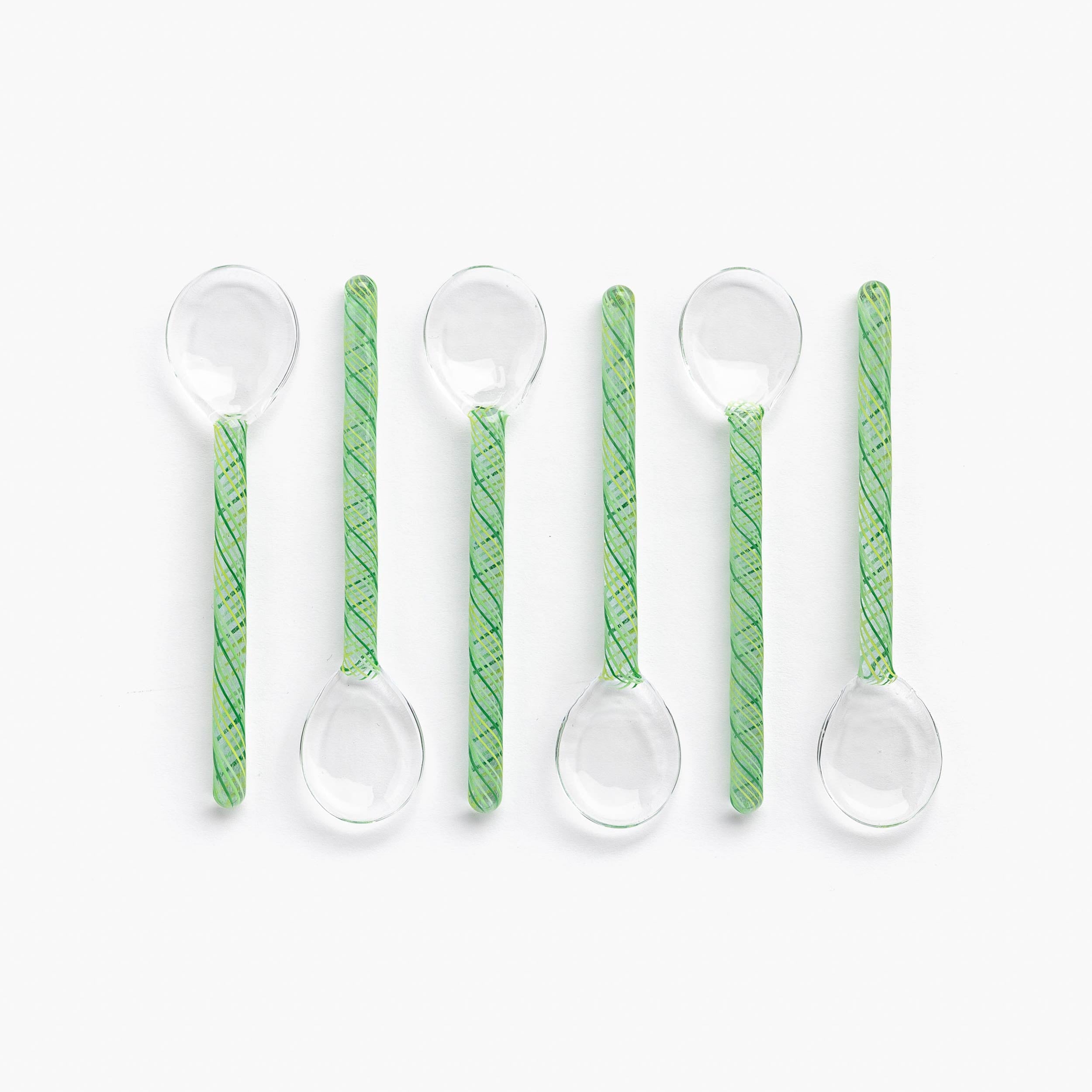 YALI ZAFIRICO GELATO SPOON SET OF SIX TEAL