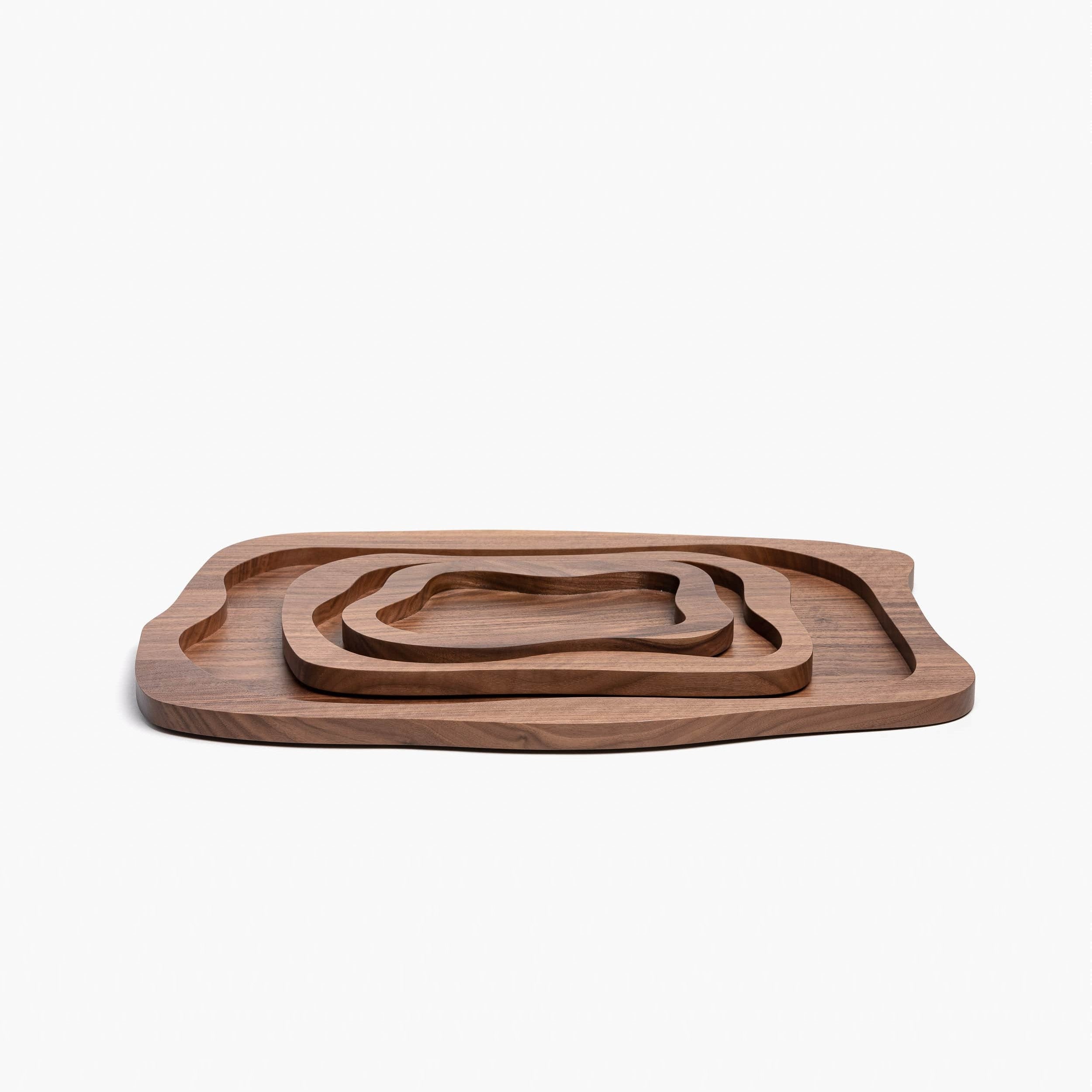 YALI MORIBANA WOODEN TRAYS WALNUT