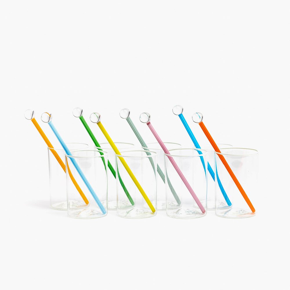 YALI PRIMAVERA COCKTAIL STIRRERS SET OF EIGHT