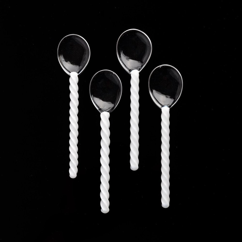 YALI TWIST GELATO SPOONS SET OF SIX WHITE