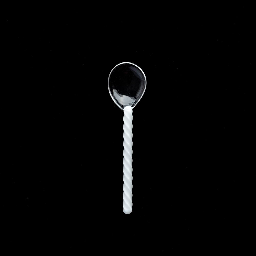 YALI TWIST GELATO SPOONS SET OF SIX WHITE