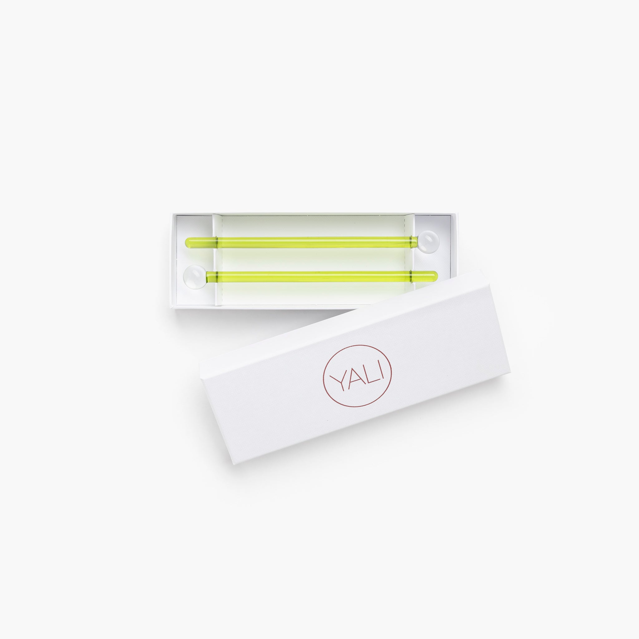 YALI CLASSIC COCKTAIL STIRRERS CLEAR LIME GREEN SET OF TWO