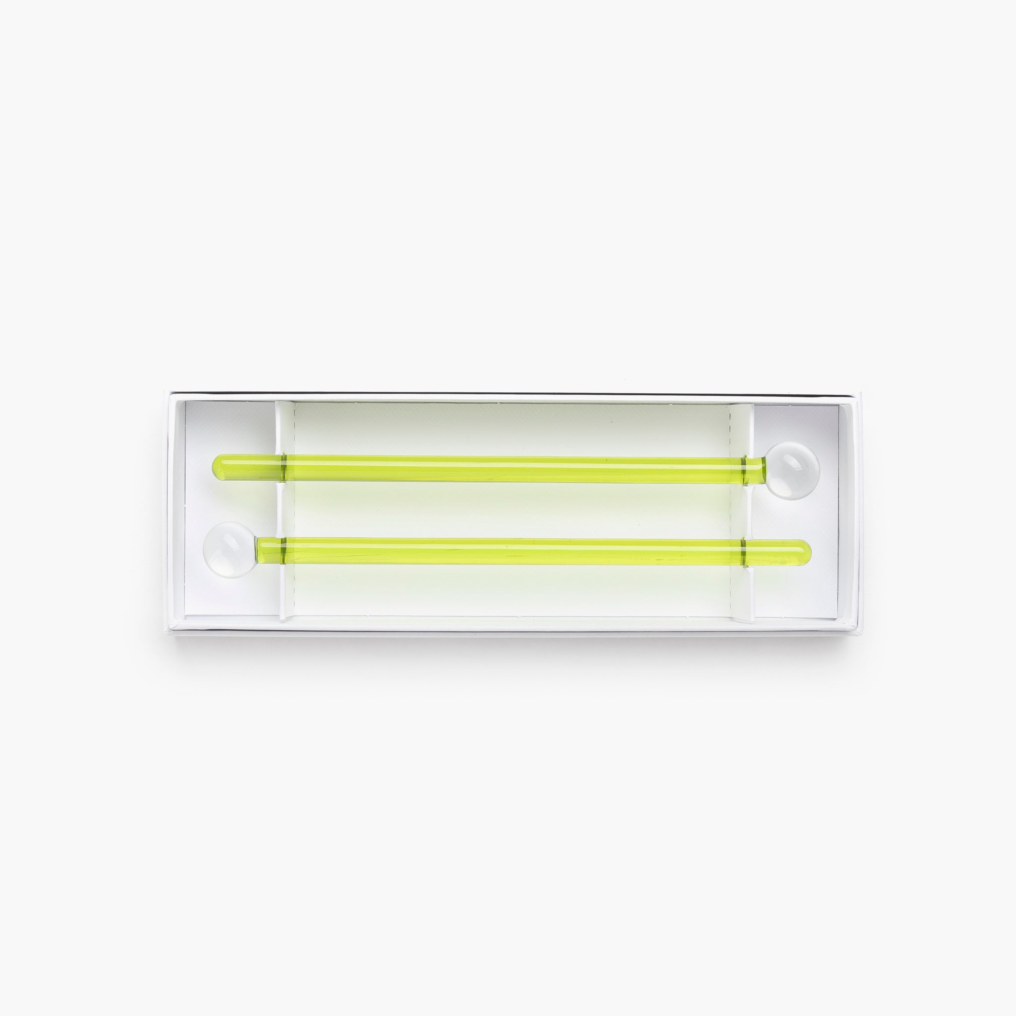 YALI CLASSIC COCKTAIL STIRRERS CLEAR LIME GREEN SET OF TWO
