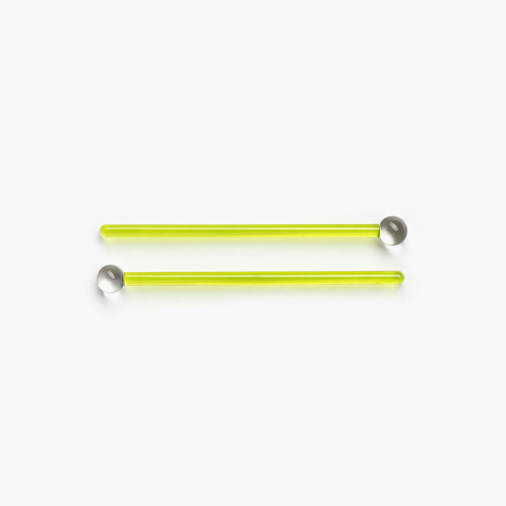 YALI CLASSIC COCKTAIL STIRRERS CLEAR LIME GREEN SET OF TWO