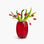 YALI FIORI UOVO VASE RED