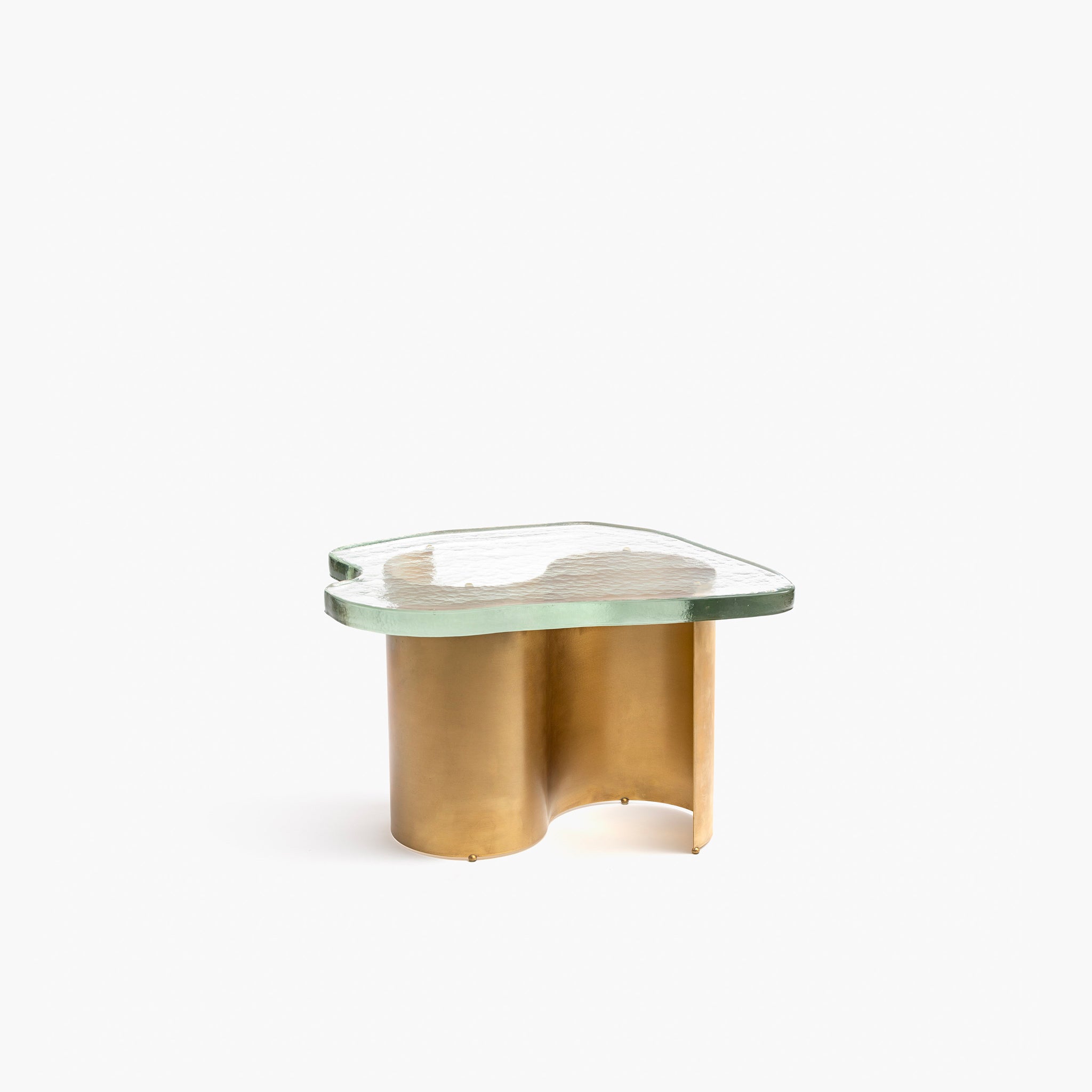 YALI KATI TABLE BRASS CLEAR LOW
