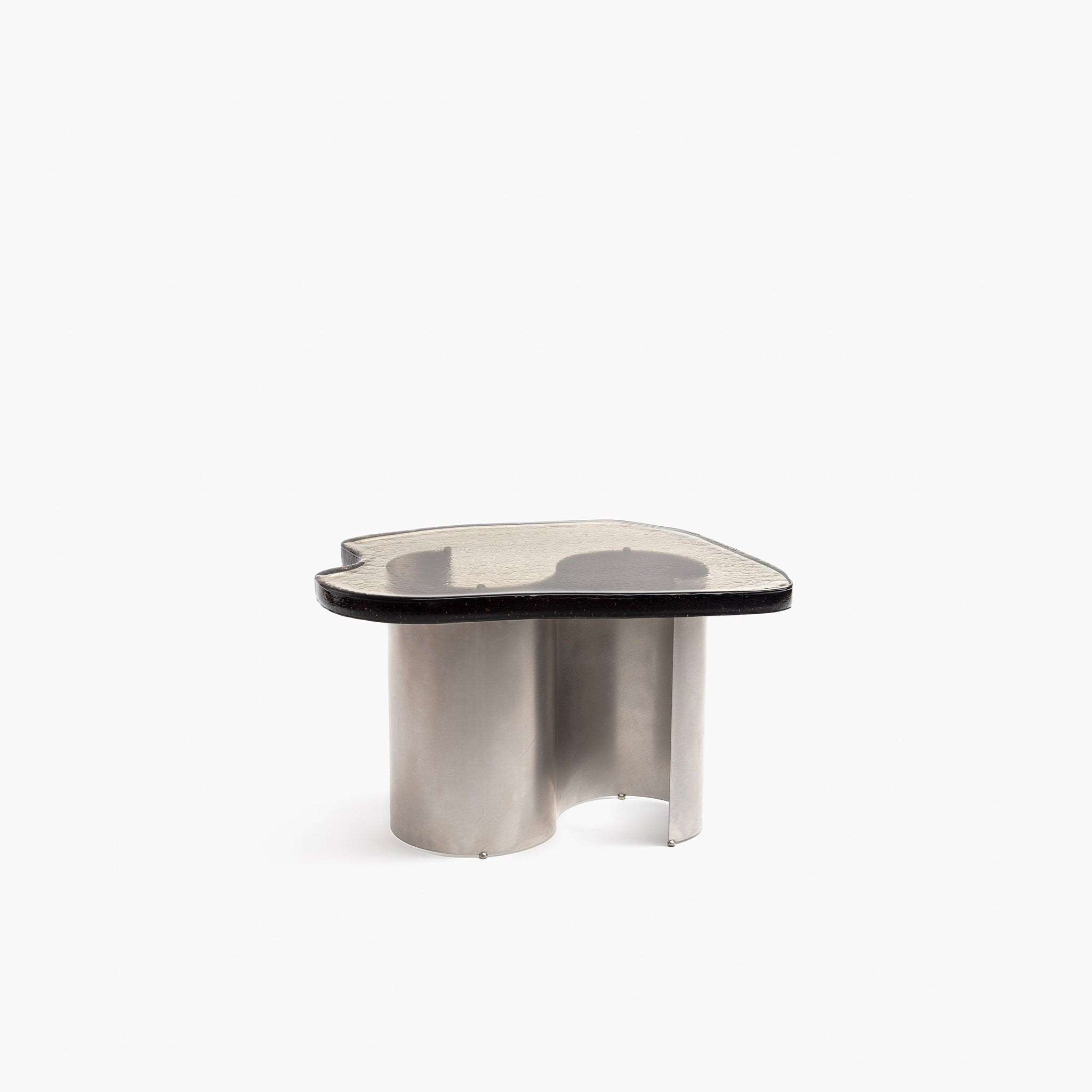YALI KATI TABLE STEINLESS STEEL GREY LOW