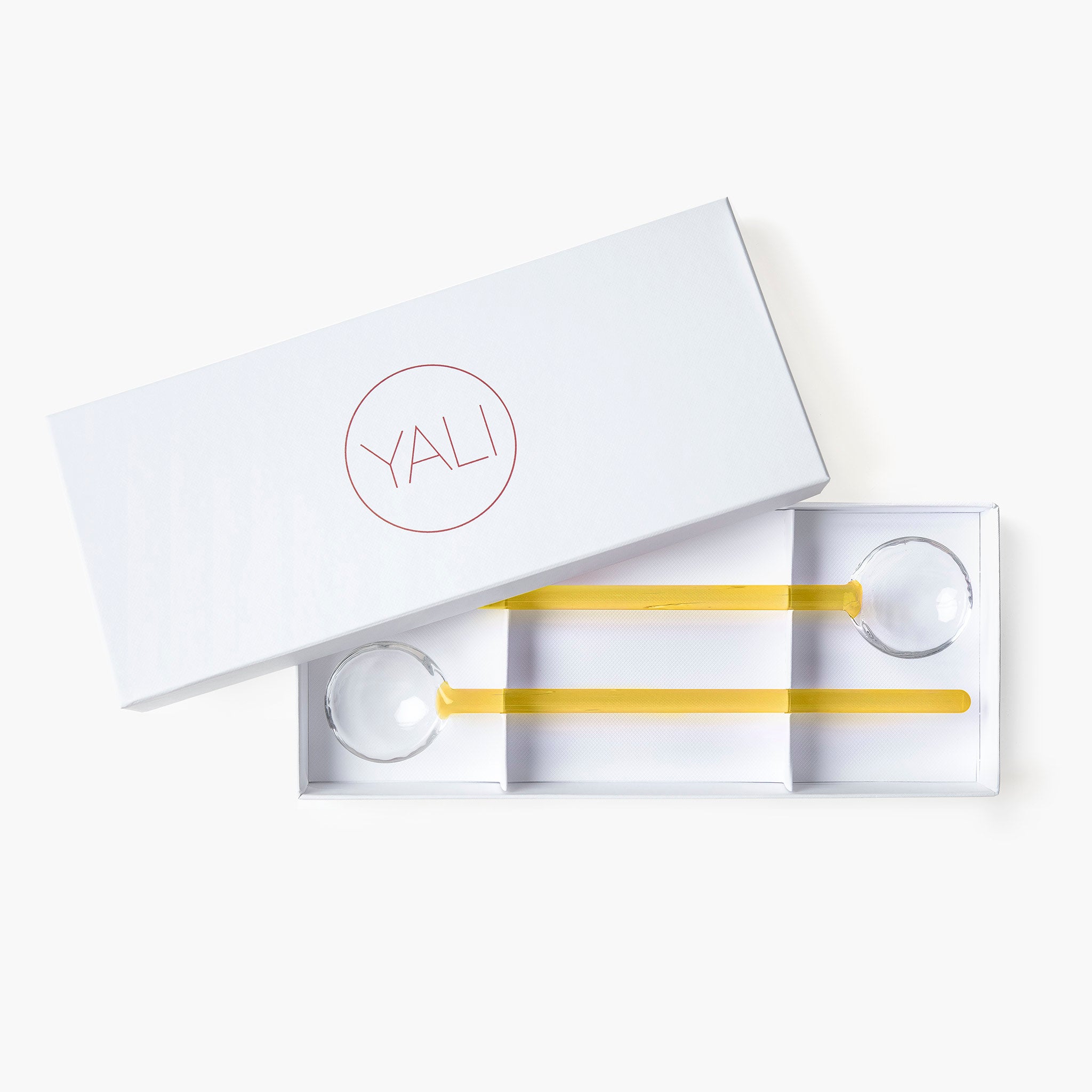 YALI SALAD SERVER SET AMBER