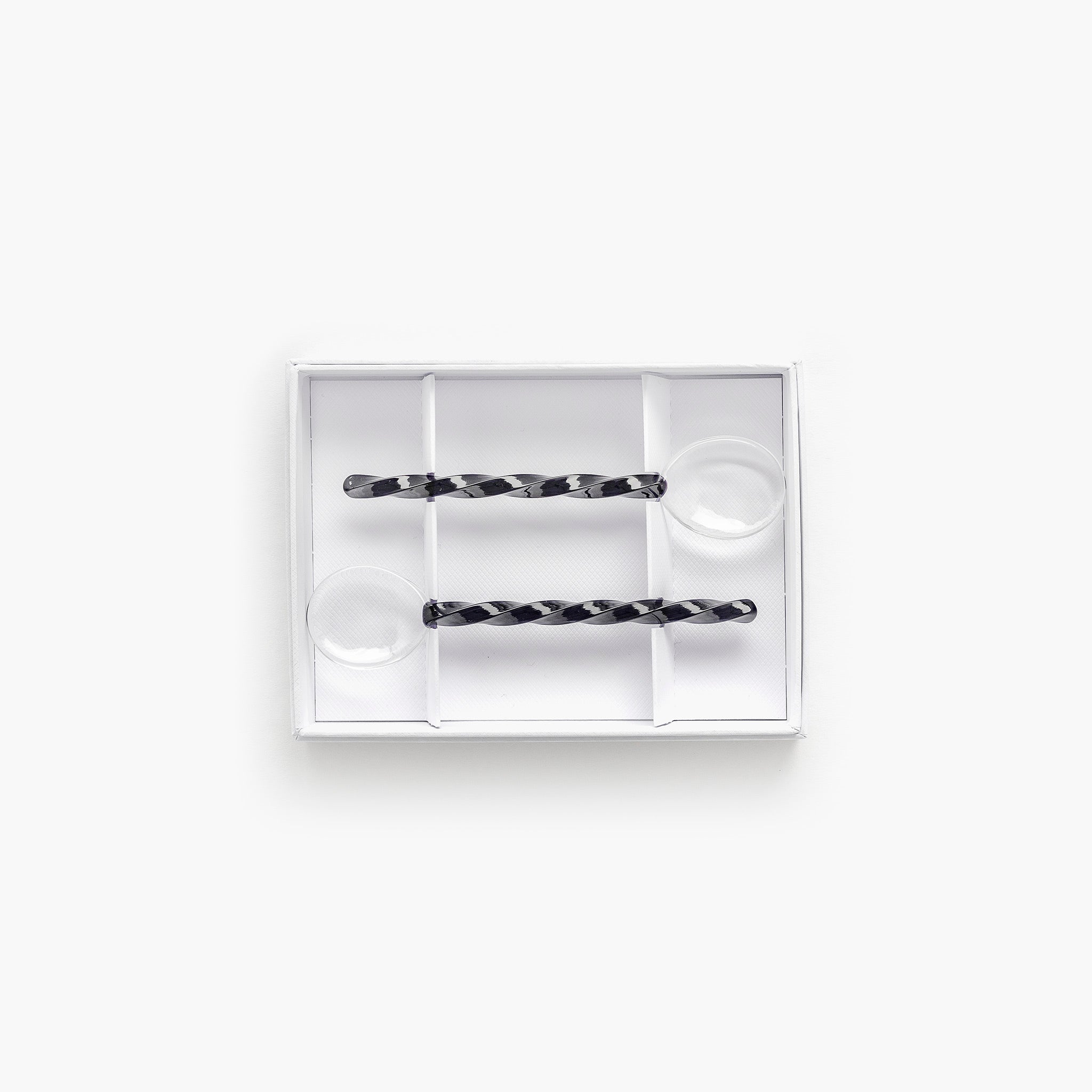 YALI TWIST GELATO SPOONS SET OF TWO BLACK
