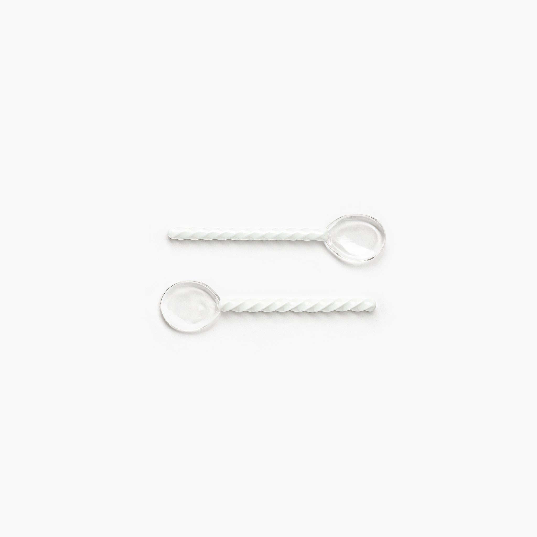 YALI TWIST GELATO SPOONS SET OF TWO WHITE