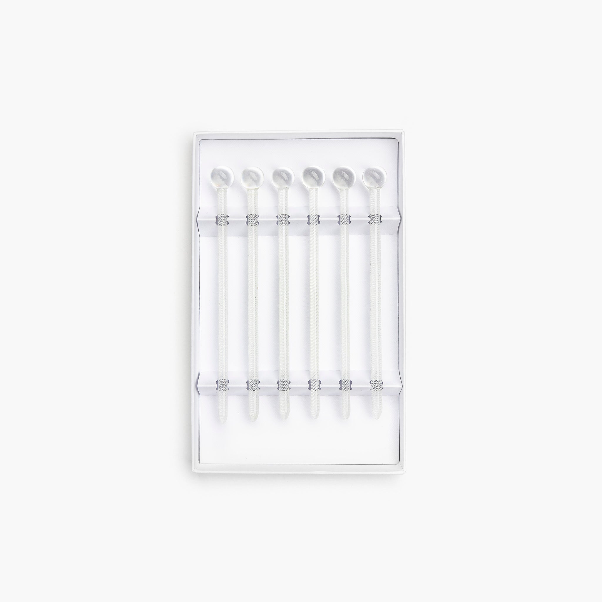YALI ZANFIRICO COCKTAIL STIRRERS WHITE SET OF SIX